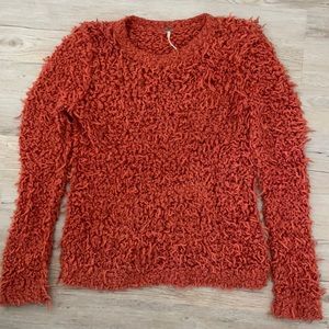 Free People Sz M Long Sleeve Sweater Orange